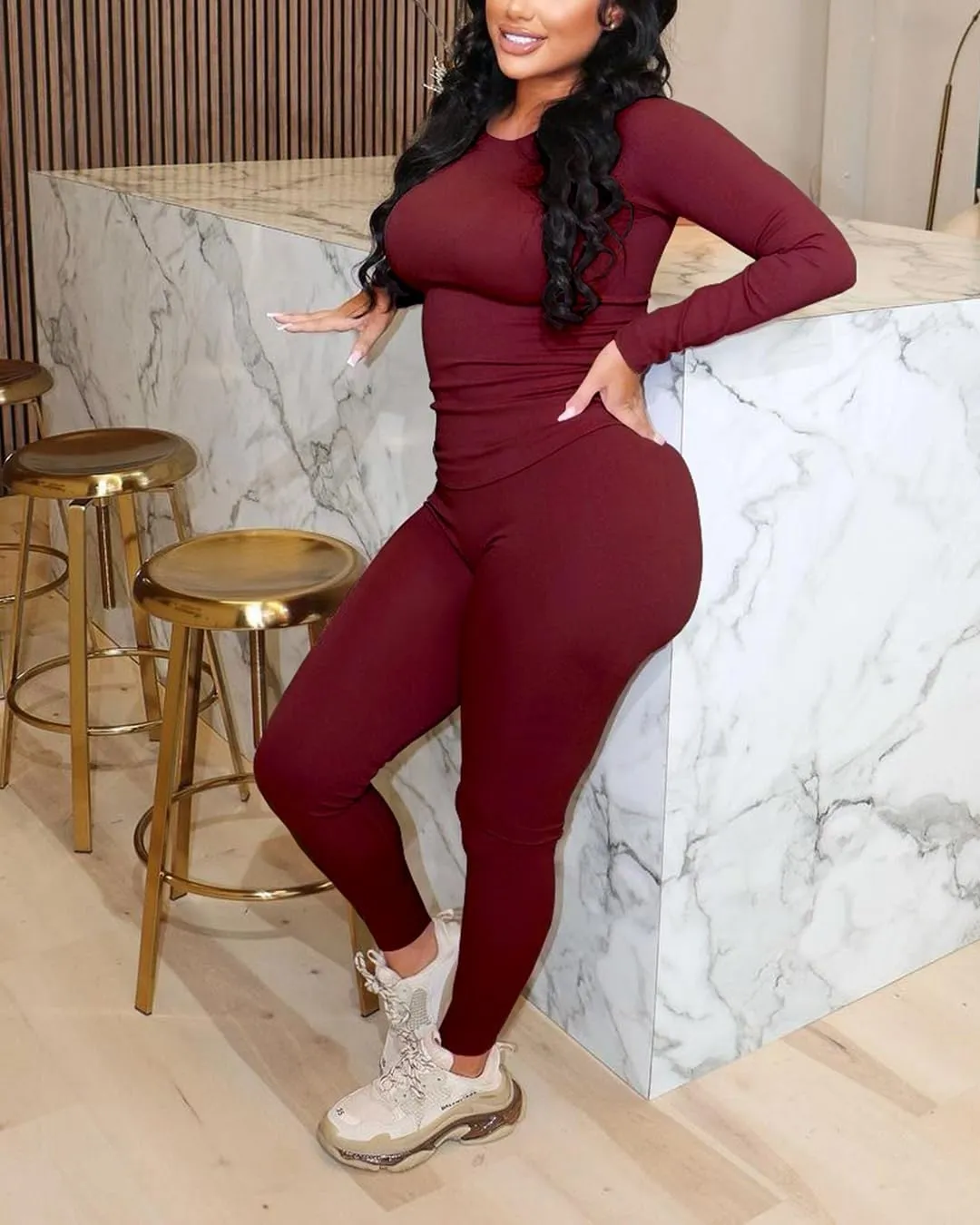 Women's 2 Piece Outfits Track Suits Long Sleeve Top Jogger Legging Pants Workout Sets for women