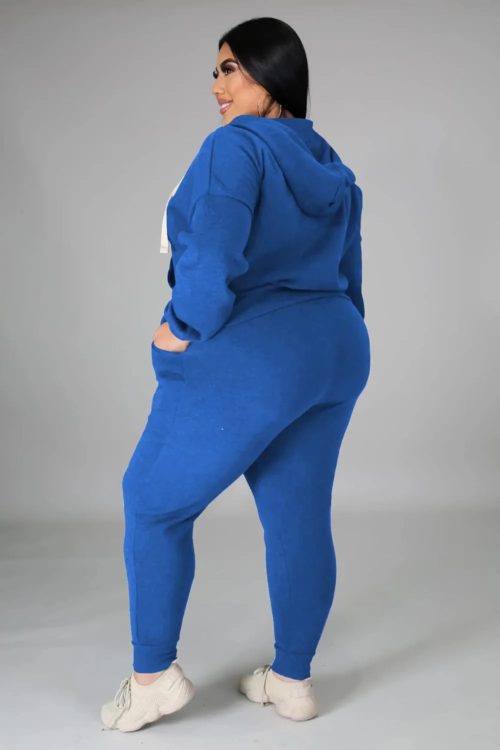 Women's Plus Size Two Piece Outfits Sweatsuits Sets Long Sleeve Loungewear Tracksuit Sets