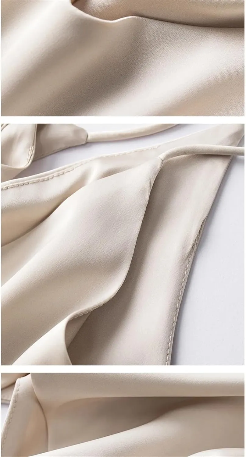 Women's V-Neck Solid Color Casual Simple Base Camisole Satin Classic Plus Size Sleeveless Camisole