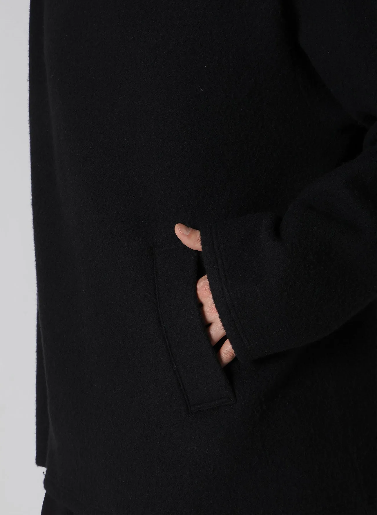 WOOL FLEECE DESIGNED COLLAR HIGH NECK A