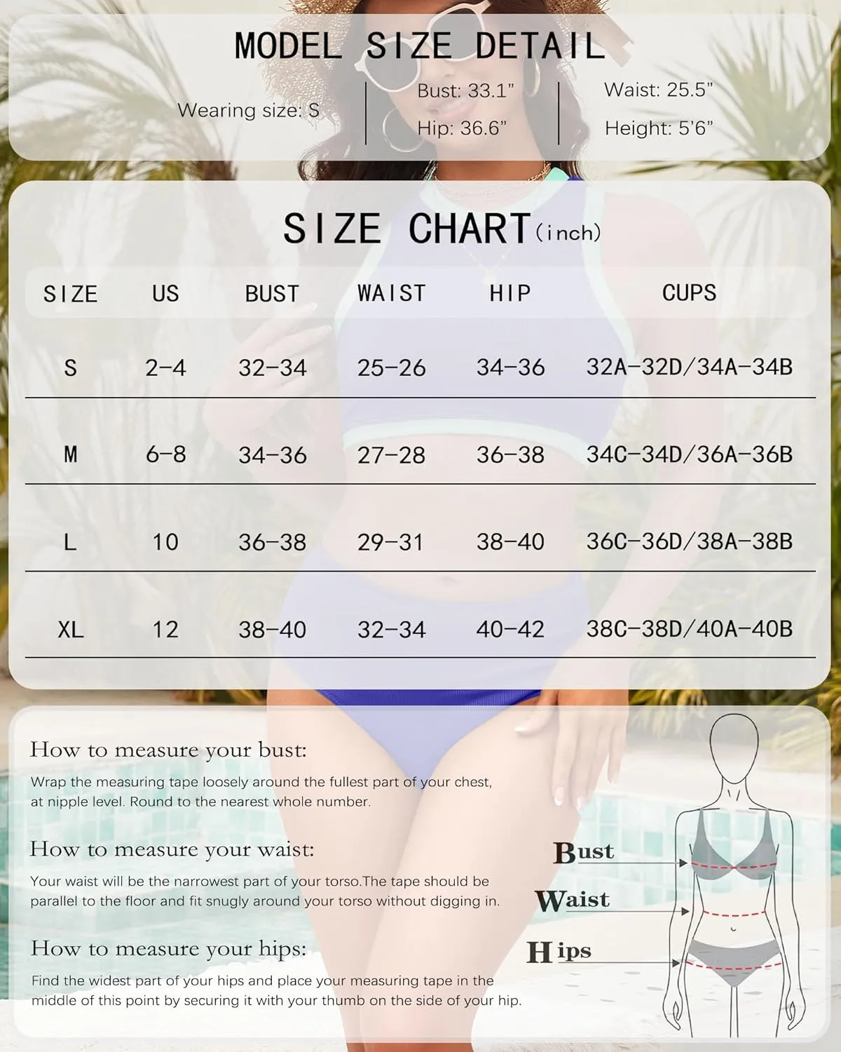 XUNYU Women High Waisted Bikini Set Ribbed 2 Piece Bestselling Swimsuit Tummy Control Bathing Suit for Teens Swim Suit 2025