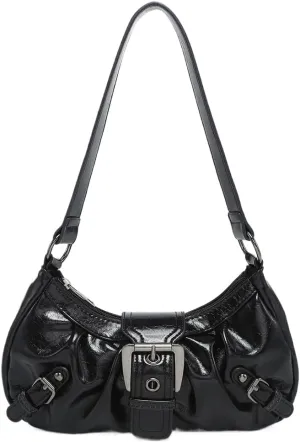 Y2k Purses for Women Small Crescent Shoulder Bag 90s Pu Leather Handbag Trendy Hobo Bag for Work